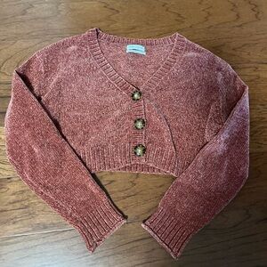 Urban Outfitters Rust Cropped Cardigan